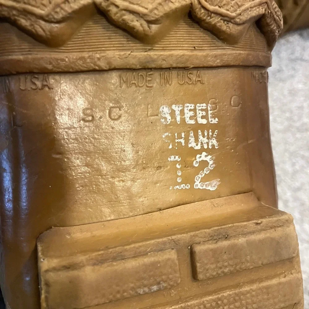 LaCrosse Iceman Men 12 Brown Insulated Leather Rubber Pac Boots USA Steel Shank